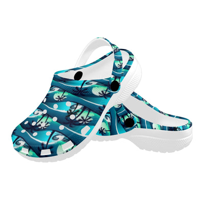 Beach Wave Design Print Unisex Clogs Shoes