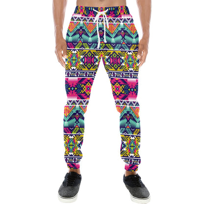 Indian Navajo Color Themed Design Print Men's Sweatpants