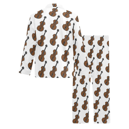 Violin Print Design LKS405 Men's Long Pajama Set