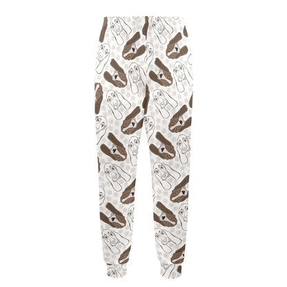 Basset Hound Pattern Print Design 01 Men's Casual Track Pants