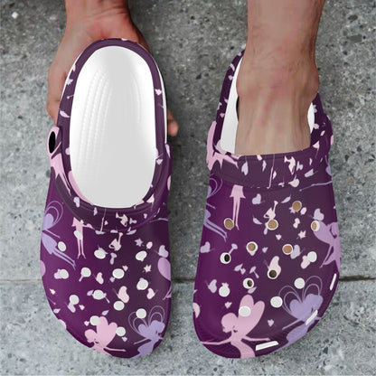 Fairy Pink Print Pattern Unisex Clogs Shoes