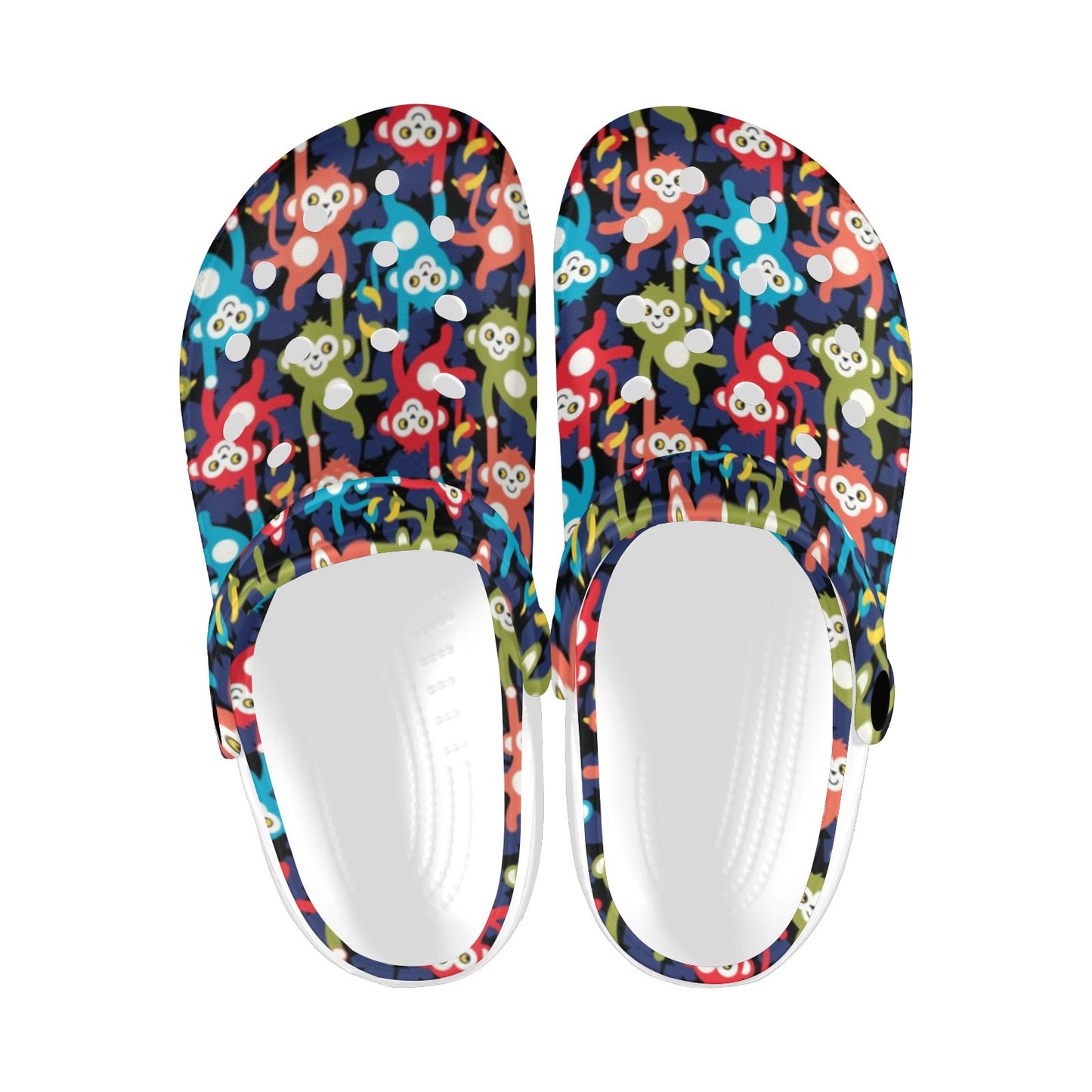 Monkey Colorful Design Themed Print Unisex Clogs Shoes