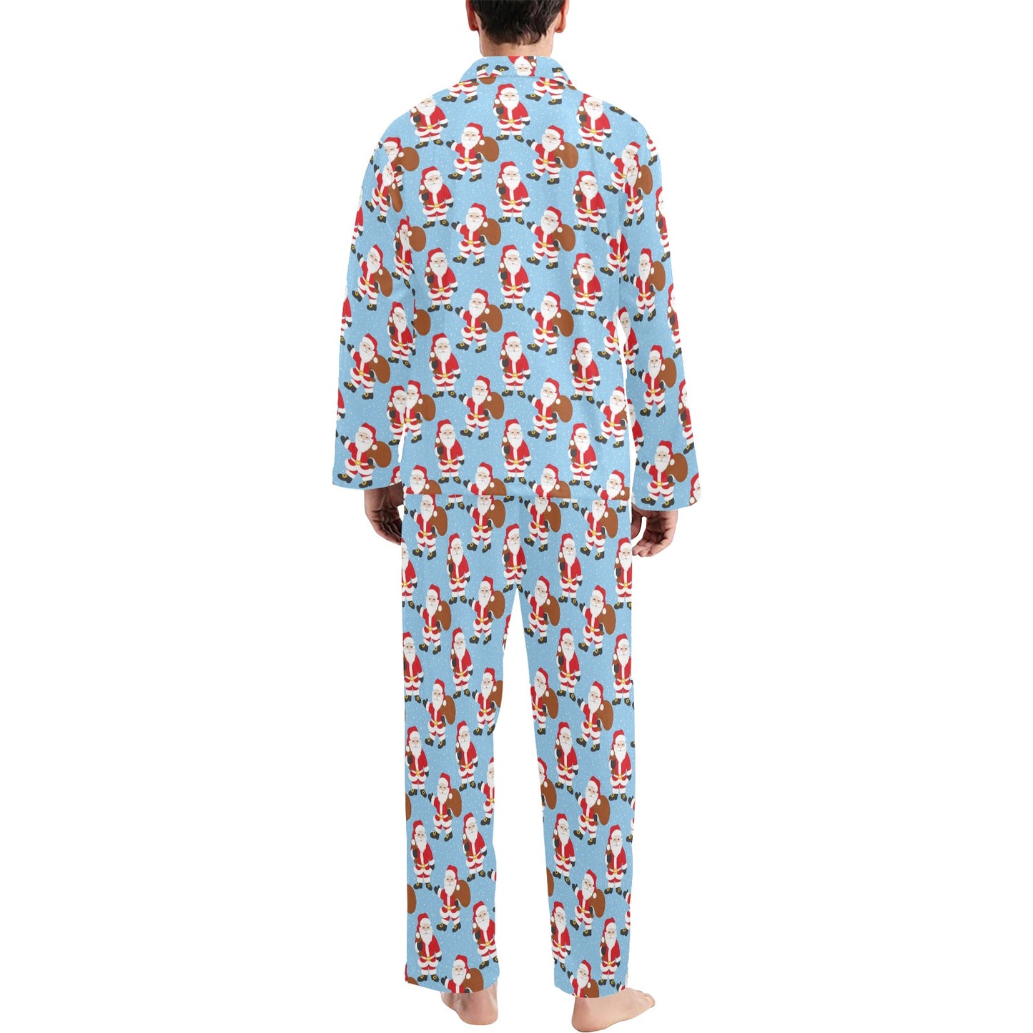 Santa Christmas Themed Print Design LKS305 Men's Long Pajama Set
