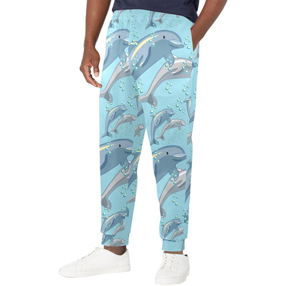 Dolphin Print Pattern Men's Casual Track Pants
