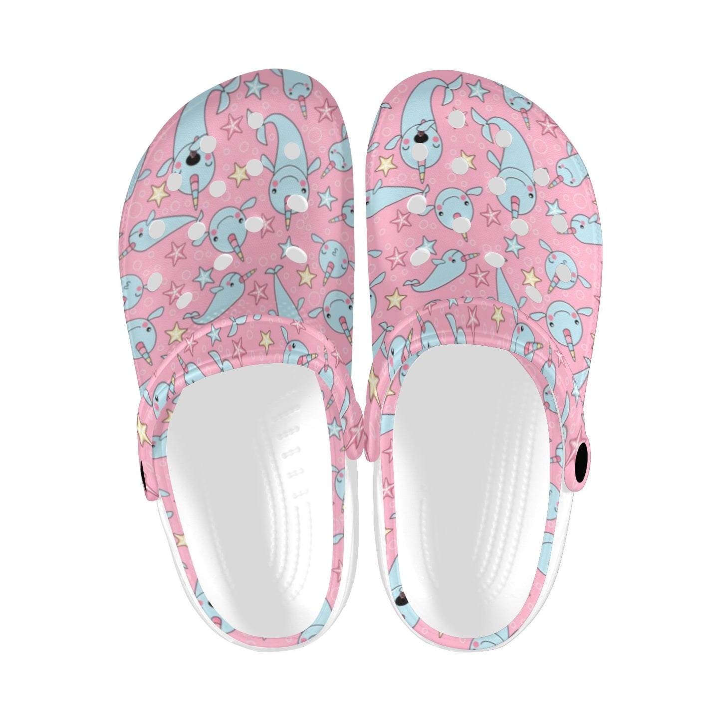 Narwhal Cartoon Cute Print Unisex Clogs Shoes