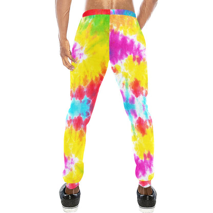 Tie Dye Rainbow Themed Print Men's Sweatpants