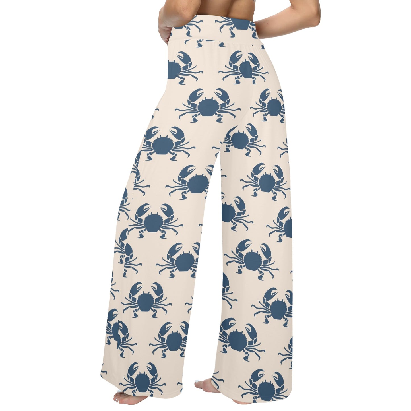 Crab Pattern Print Design 02 Women's Wide Leg Lounge Pants