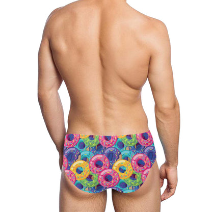 Donut Pattern Print Design DN010 Men's Swimming Briefs