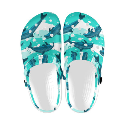 Dolphin Design Print Pattern Unisex Clogs Shoes