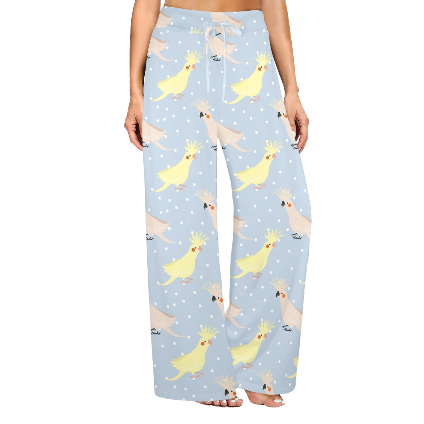 Cockatiel Pattern Print Design 03 Women's Wide Leg Lounge Pants