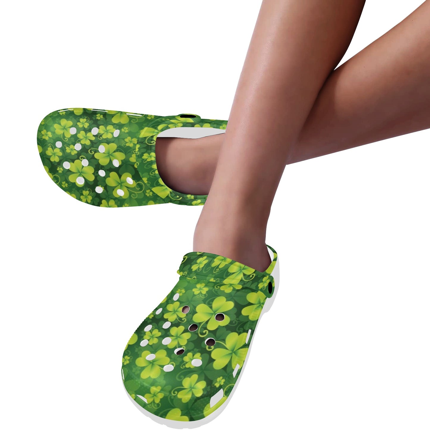 Shamrock Clover Print Unisex Clogs Shoes