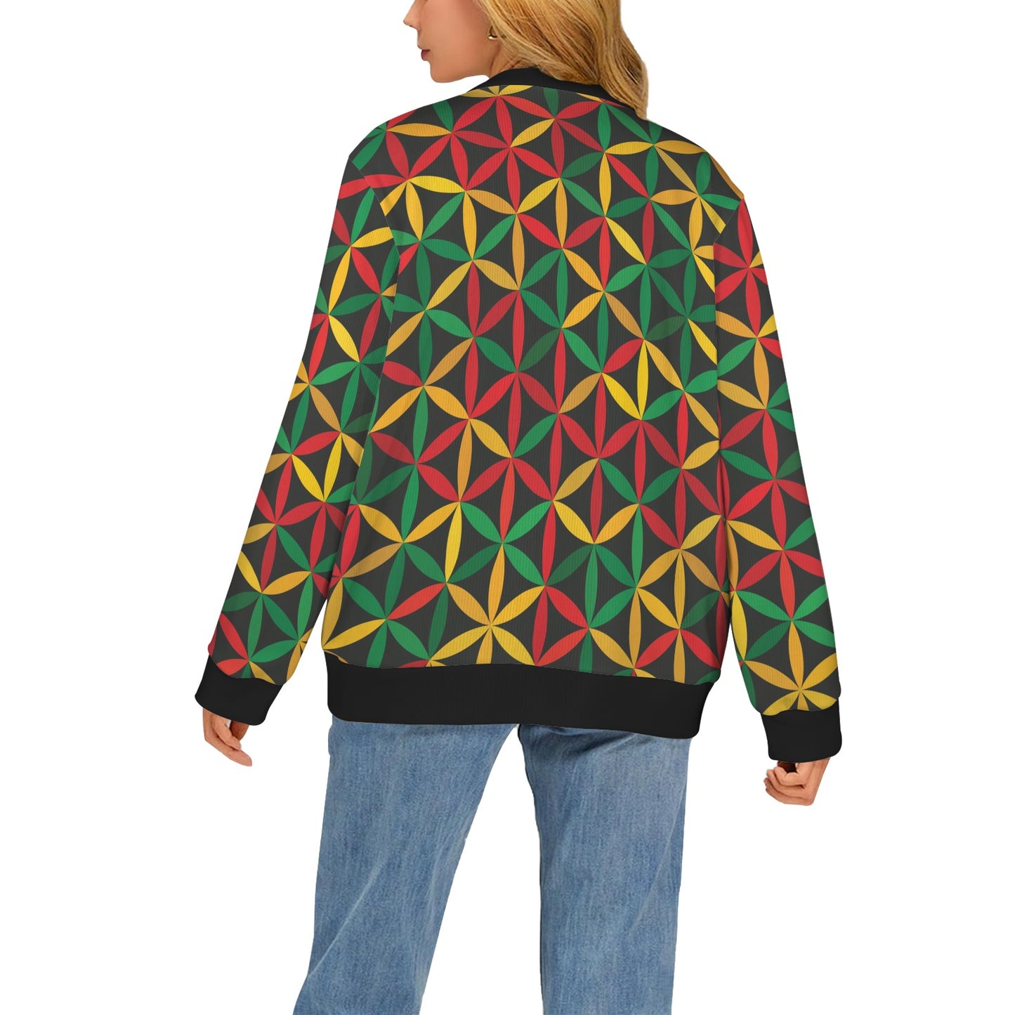 Rasta Pattern Print Design A04 Women's Cardigan
