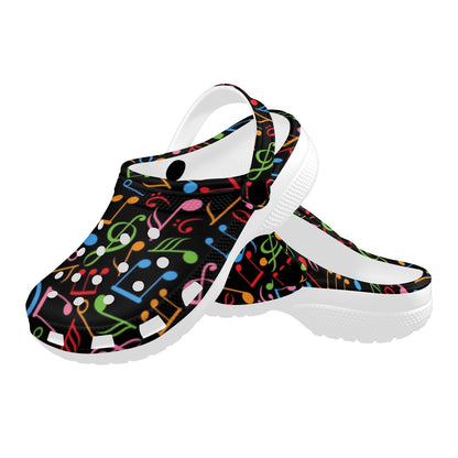 Music Note Colorful Themed Print Unisex Clogs Shoes