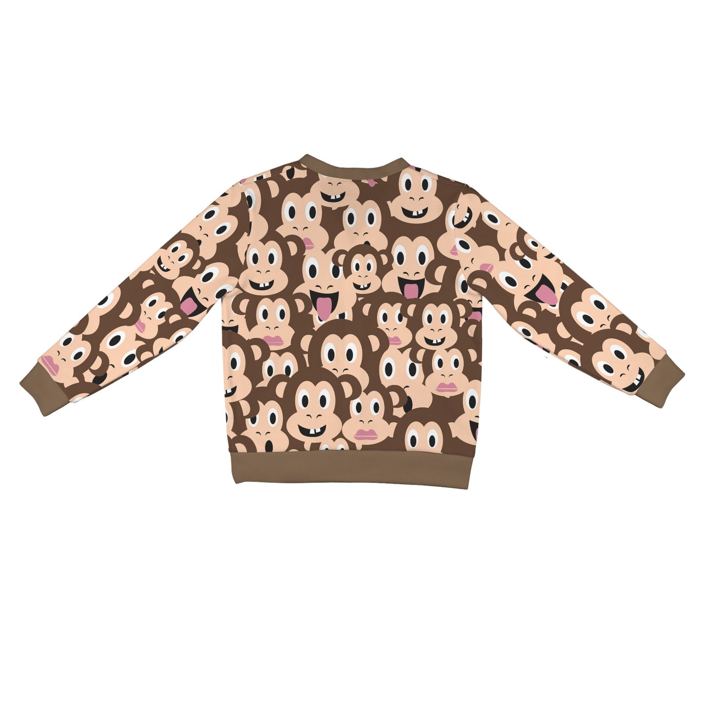 Emoji Monkey Print Pattern Women's Cardigan