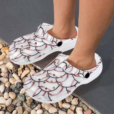 Baseball Pattern Unisex Clogs Shoes