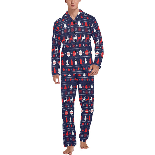 Reindeer Print Design LKS404 Men's Long Pajama Set