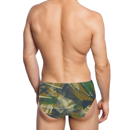 Military Camouflage Pattern Print Design 01 Men's Swimming Briefs