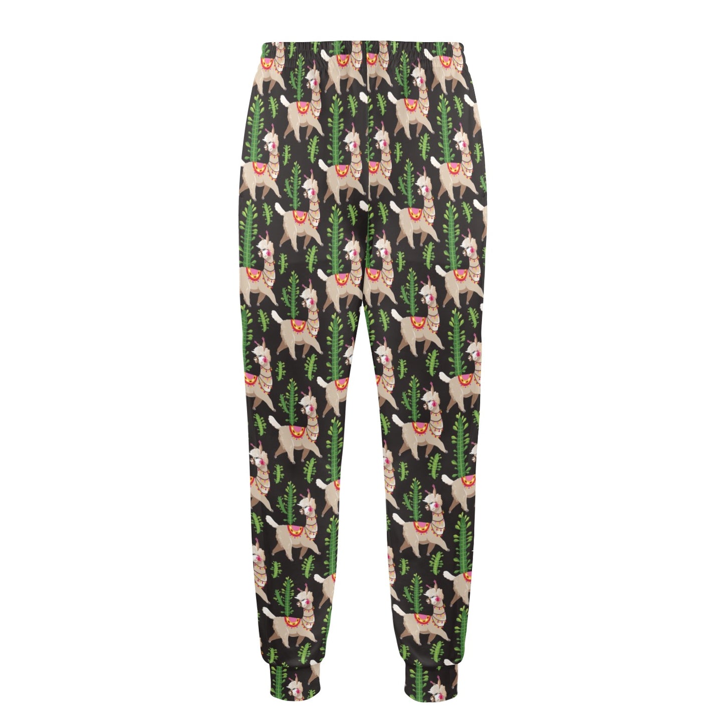 Alpaca Cactus Design Themed Print Men's Casual Track Pants