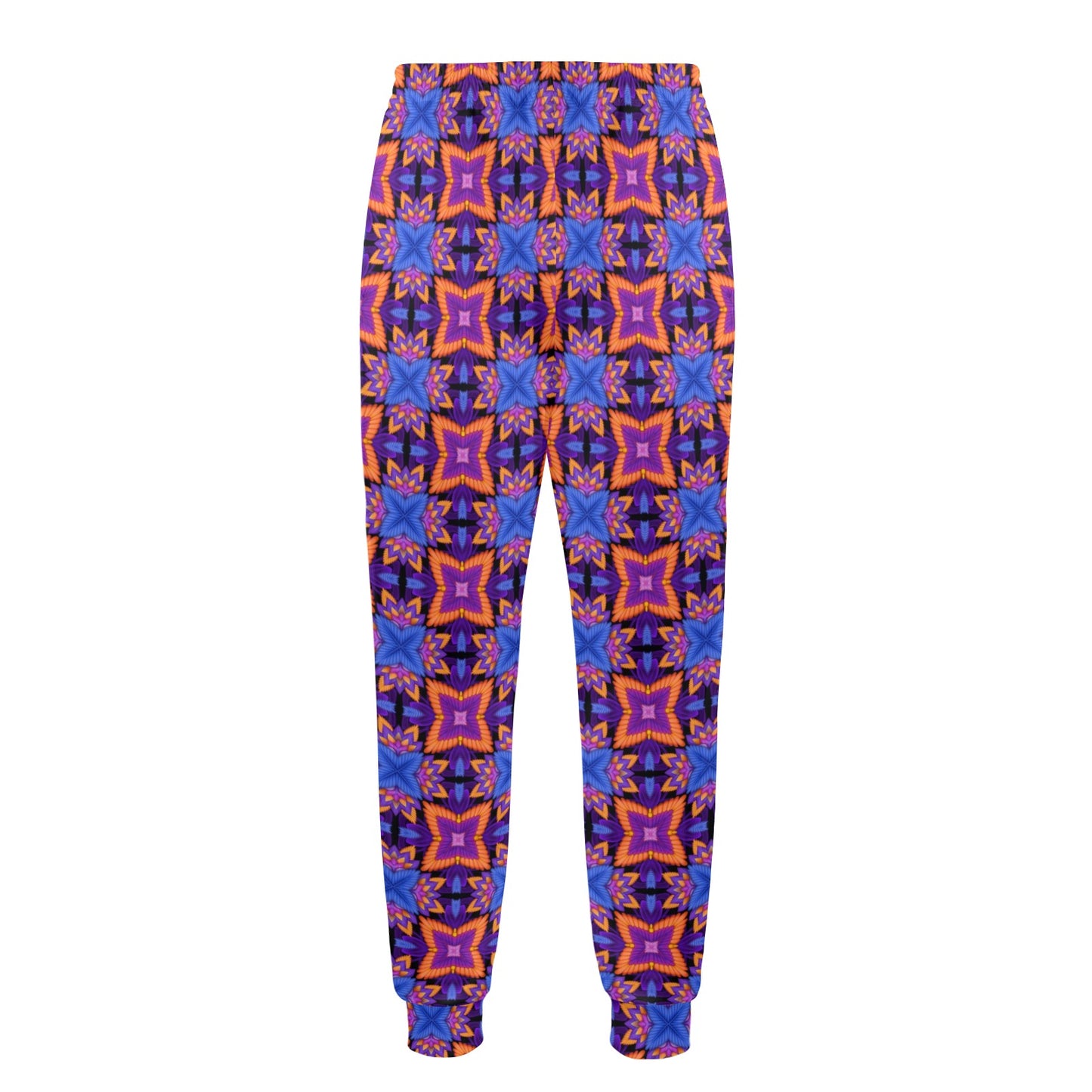 kaleidoscope Purple Orange Print Design Men's Casual Track Pants