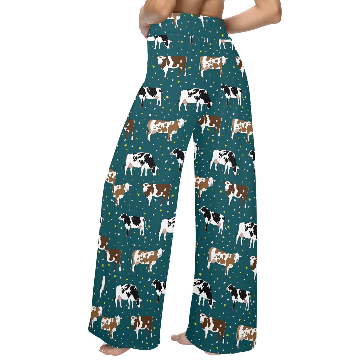 Cattle Print Design LKS404 Women's Wide Leg Lounge Pants