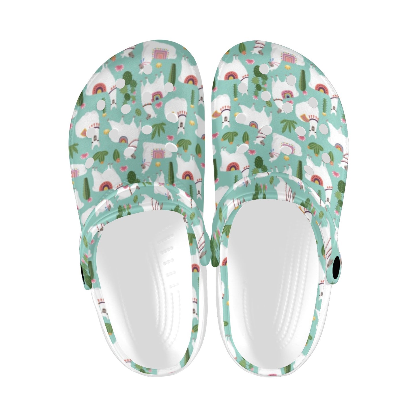 Llama with Cactus Themed Print Unisex Clogs Shoes
