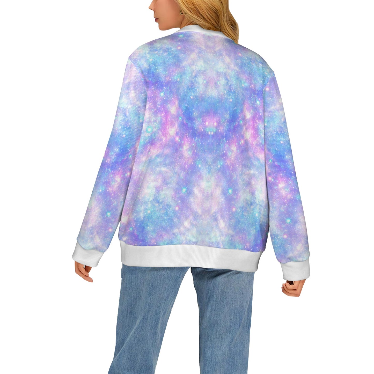 Galaxy Stardust Pastel Color Print Women's Cardigan