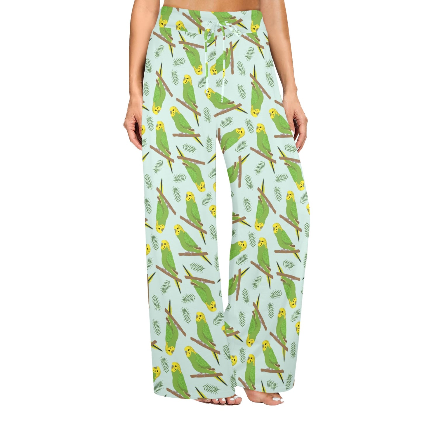 Budgerigar Pattern Print Design 04 Women's Wide Leg Lounge Pants