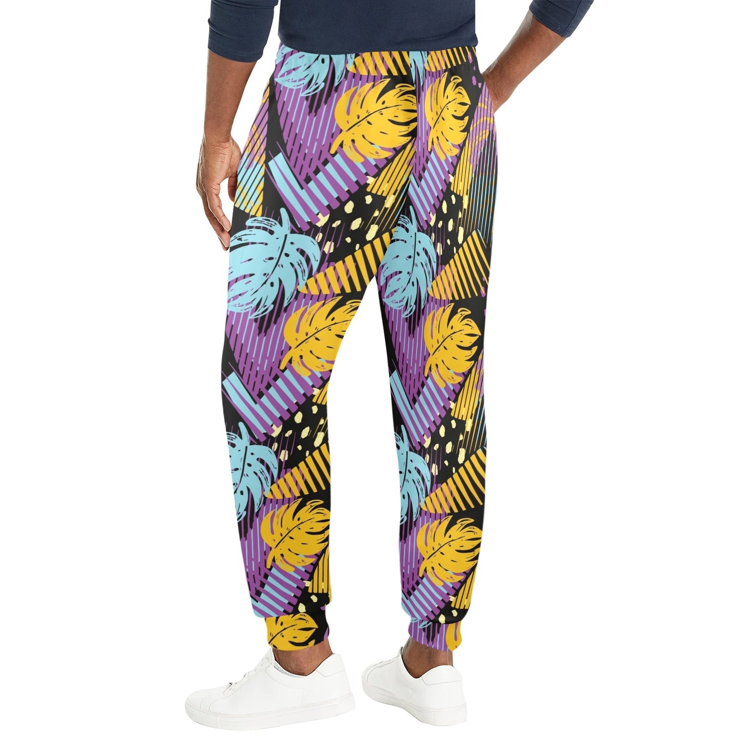 funky Design Print Pattern JJ0237 Men's Casual Track Pants