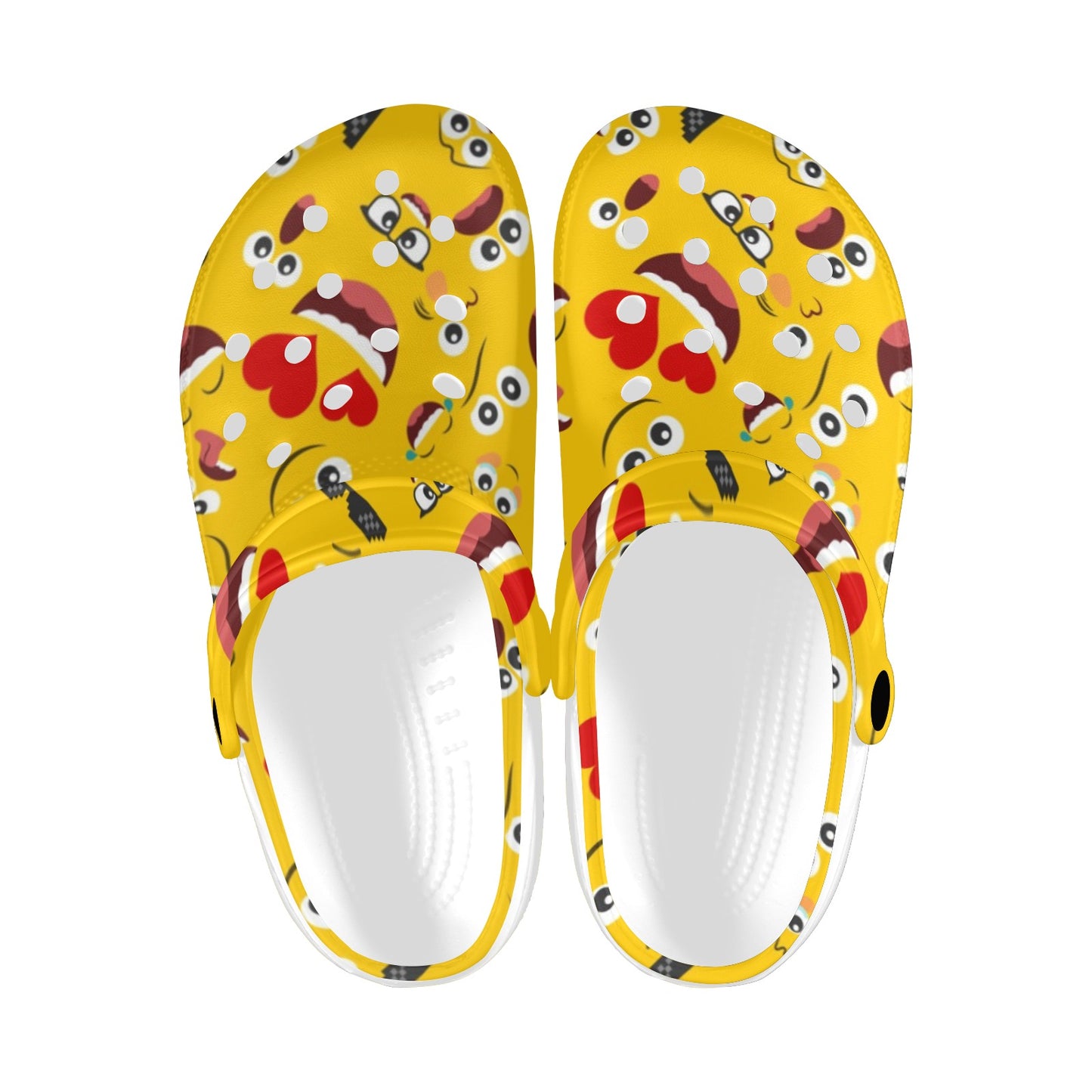 Emoji Face Print Pattern Unisex Clogs Shoes