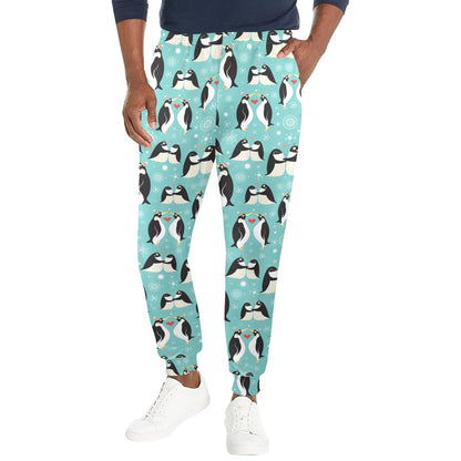 Penguin Love Print Men's Casual Track Pants