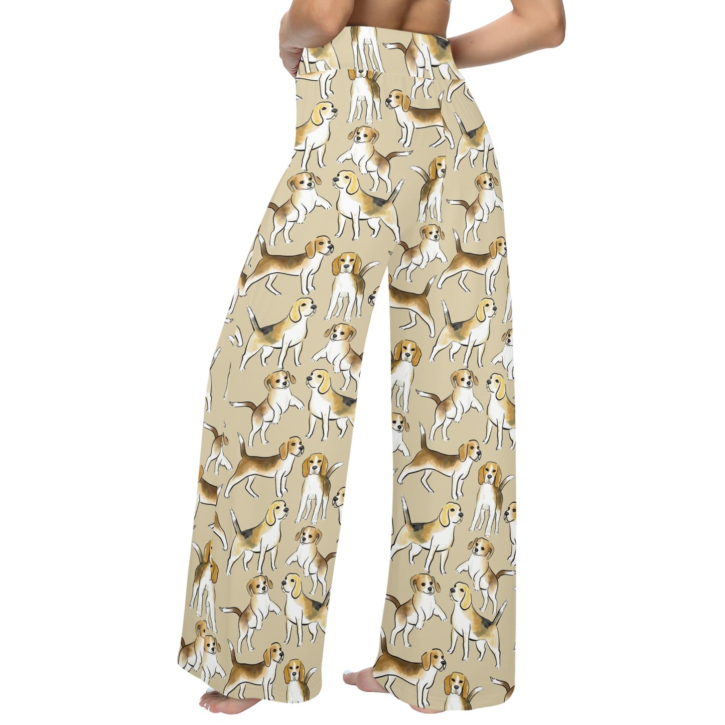 Beagle Pattern Print Design 04 Women's Wide Leg Lounge Pants