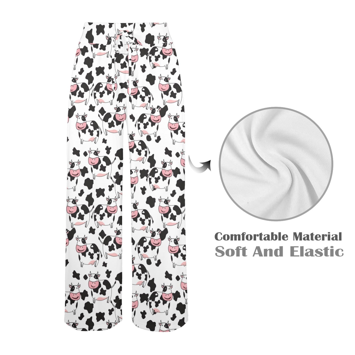 Cow Pattern Print Design 02 Women's Wide Leg Lounge Pants
