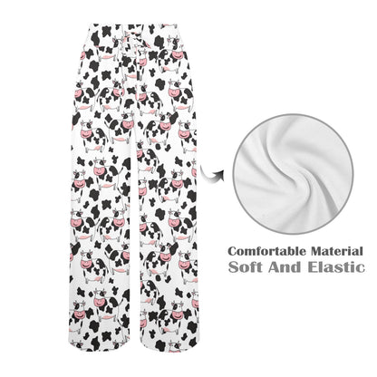 Cow Pattern Print Design 02 Women's Wide Leg Lounge Pants