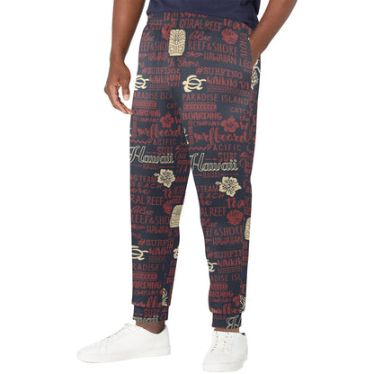 Hawaiian Themed Pattern Print Design H017 Men's Casual Track Pants