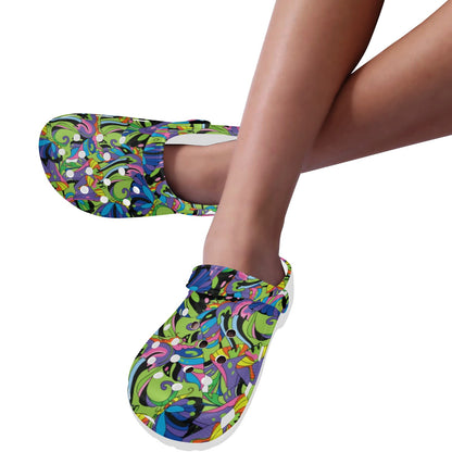 Psychedelic Trippy Mushroom Themed Unisex Clogs Shoes