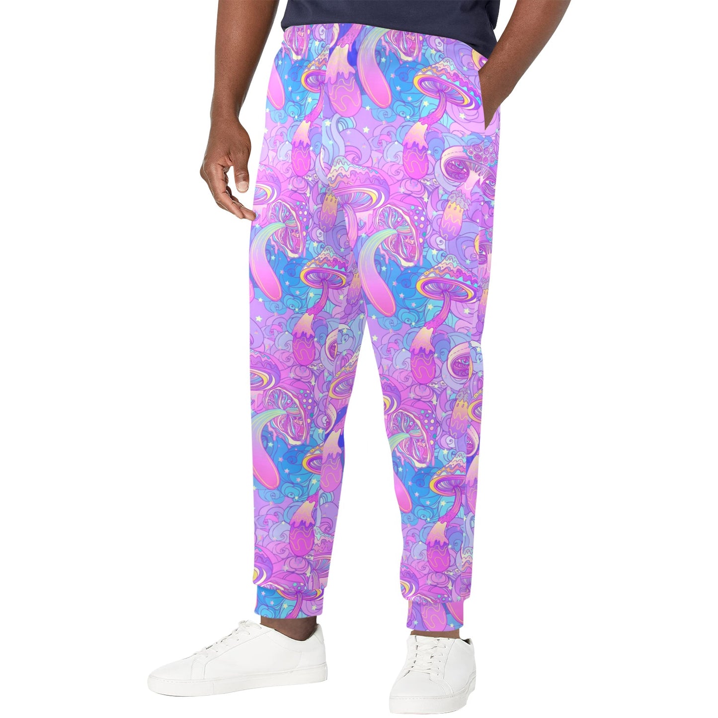 Psychedelic Trippy Mushroom Print Men's Casual Track Pants