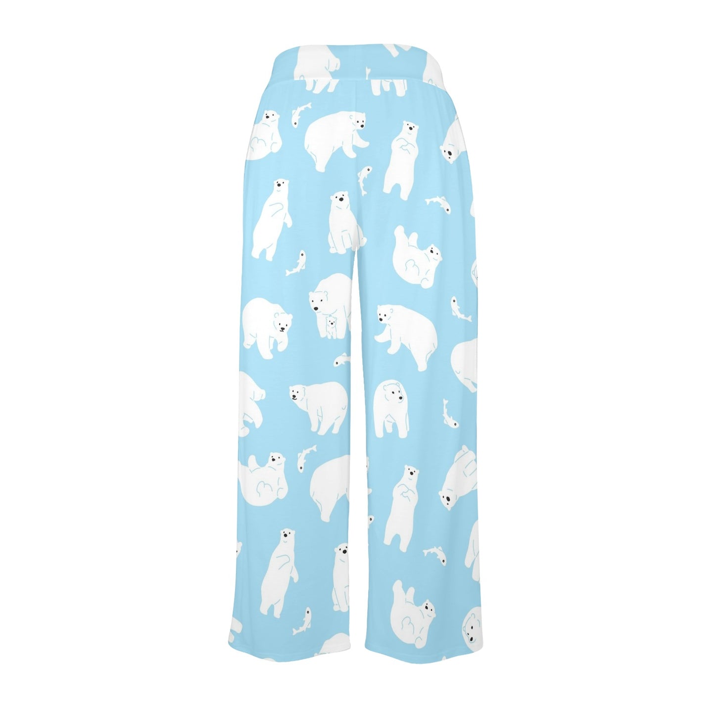 Polar Bear Pattern Print Design PB01 Women's Wide Leg Lounge Pants