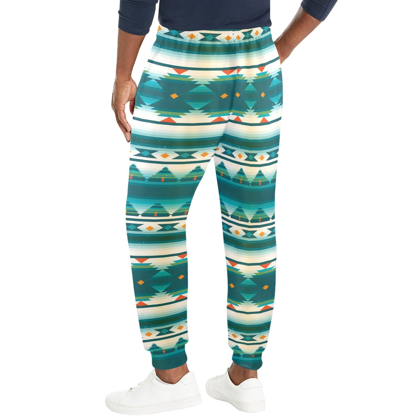 Blue Tribal Aztec Men's Casual Track Pants