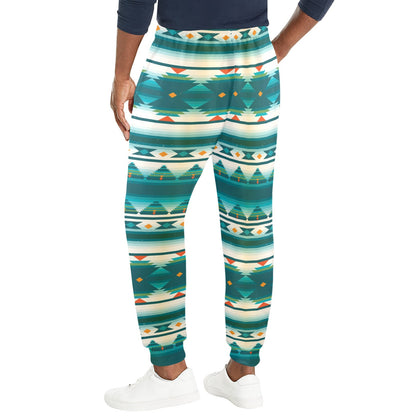 Blue Tribal Aztec Men's Casual Track Pants