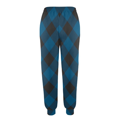 Plaid Blue Pattern Print Design A04 Women's Casual Track Pants