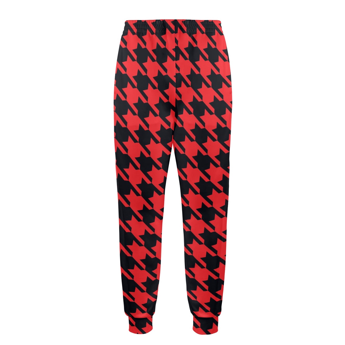 Houndstooth Red Pattern Print Design 03 Men's Casual Track Pants