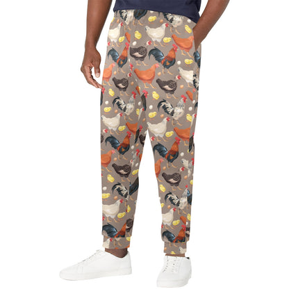 Chicken Evolution Pattern Men's Casual Track Pants