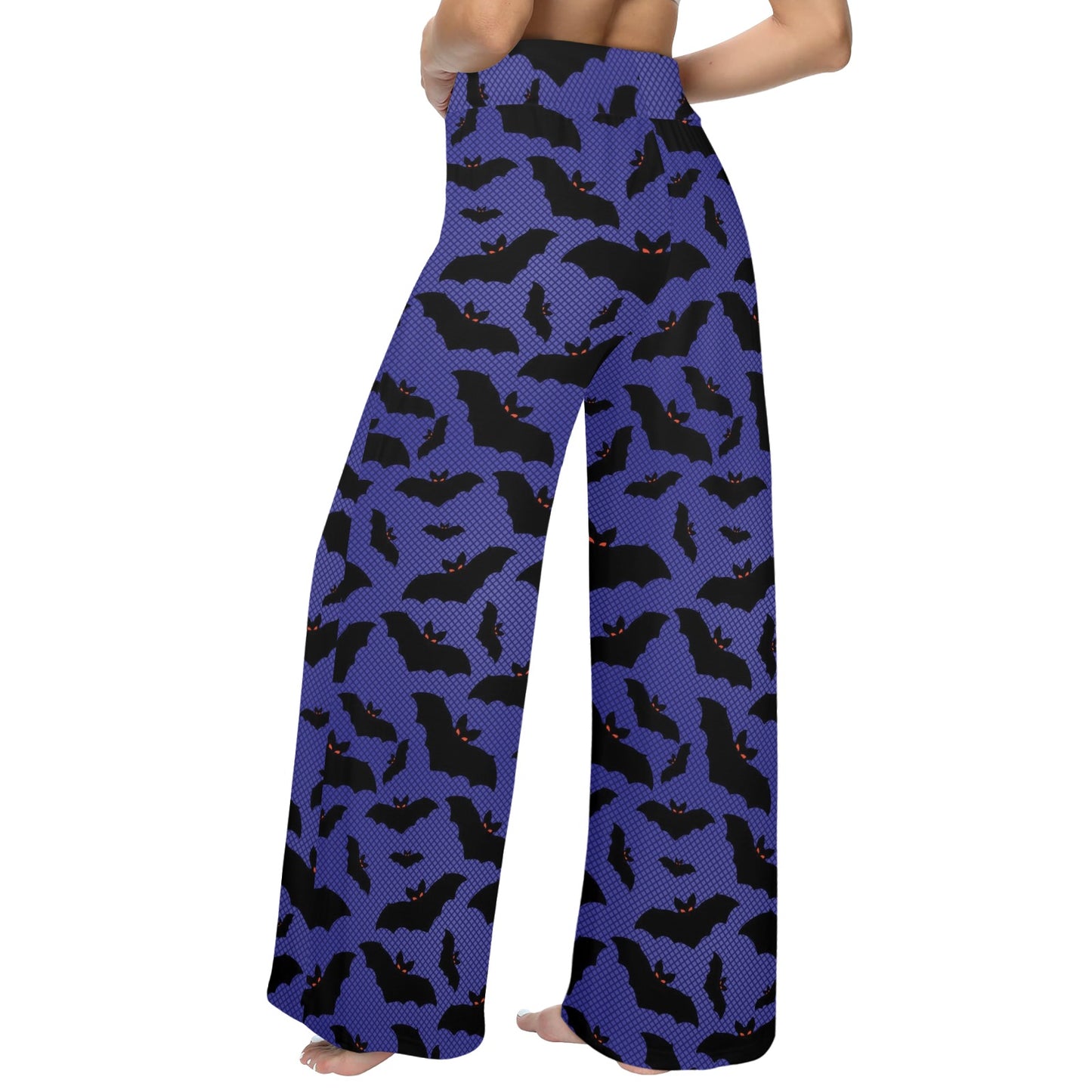 Bat Halloween Pattern Print Design 02 Women's Wide Leg Lounge Pants