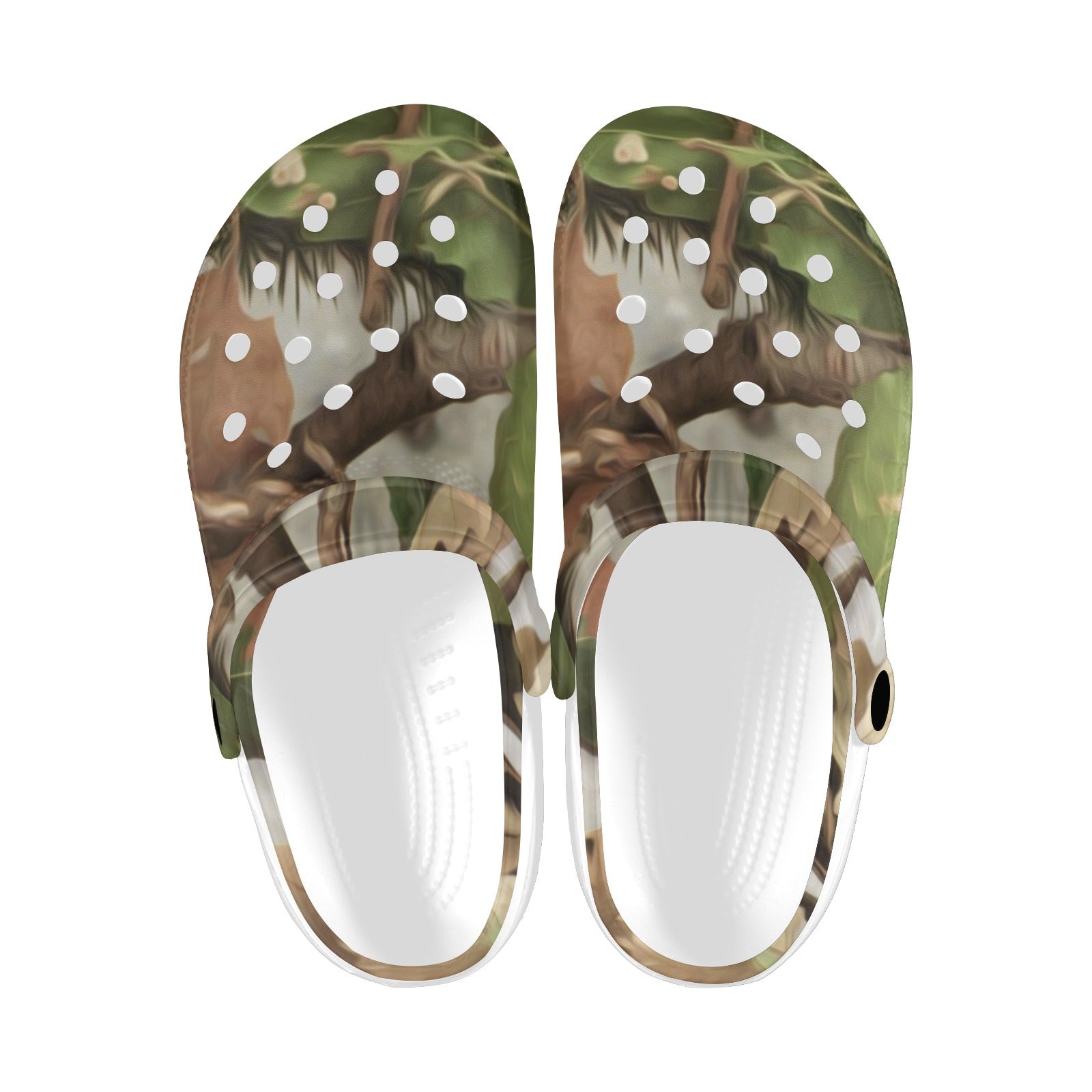 Camo Realistic Tree Forest Print Unisex Clogs Shoes