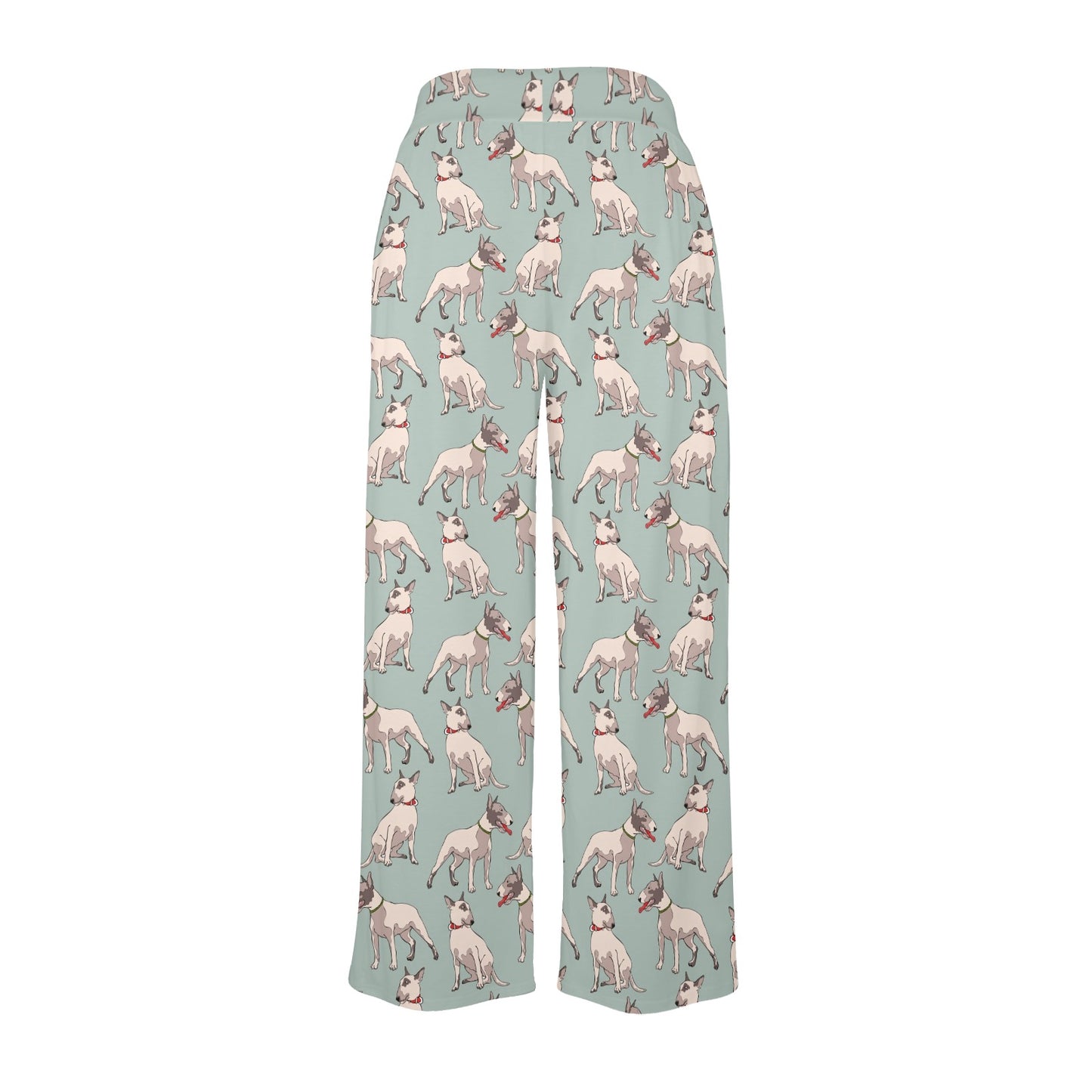 Bull Terrier Cute Print Pattern Women's Wide Leg Lounge Pants