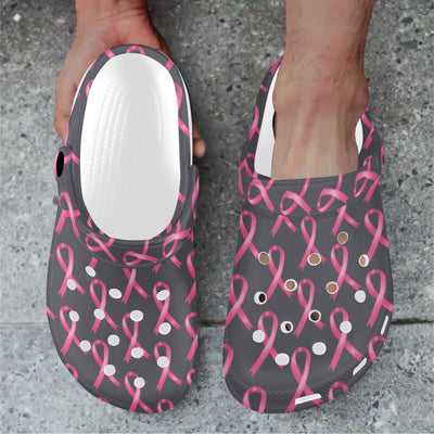 Breast Cancer Awareness Pattern Unisex Clogs Shoes