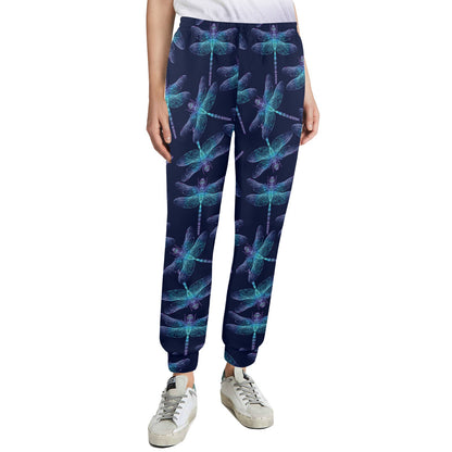 Dragonfly Hand Drawn Style Print Women's Casual Track Pants