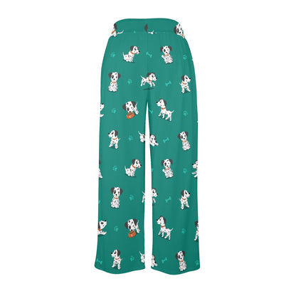 Dalmatians Design Print Pattern JJ051 Women's Wide Leg Lounge Pants