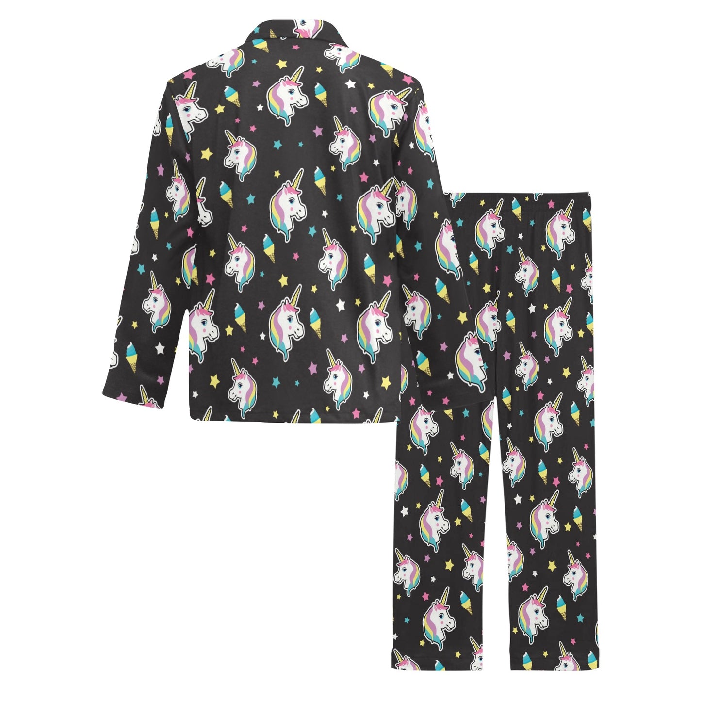 Unicorn Print Design LKS302 Men's Long Pajama Set