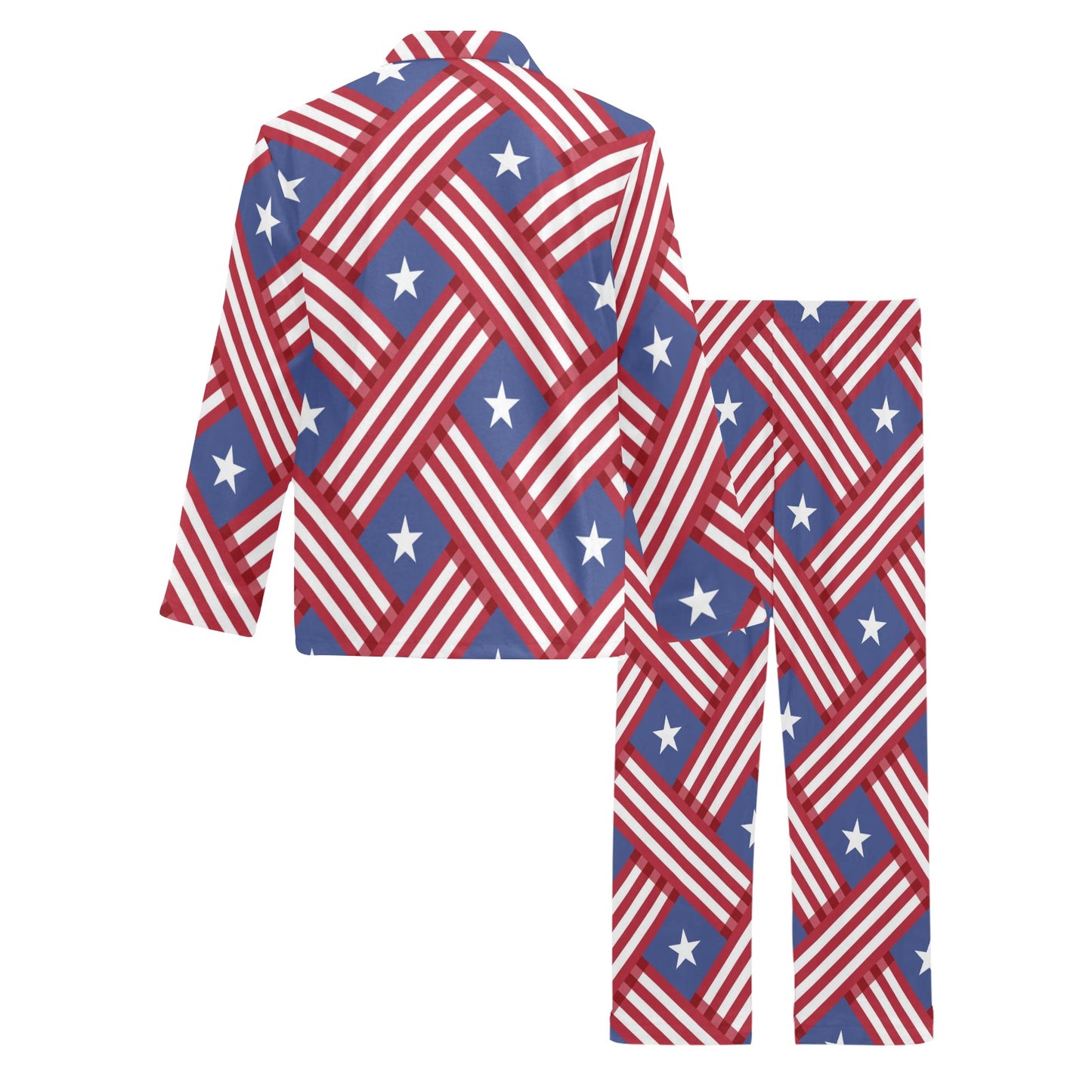 American flag Pattern Men's Long Pajama Set